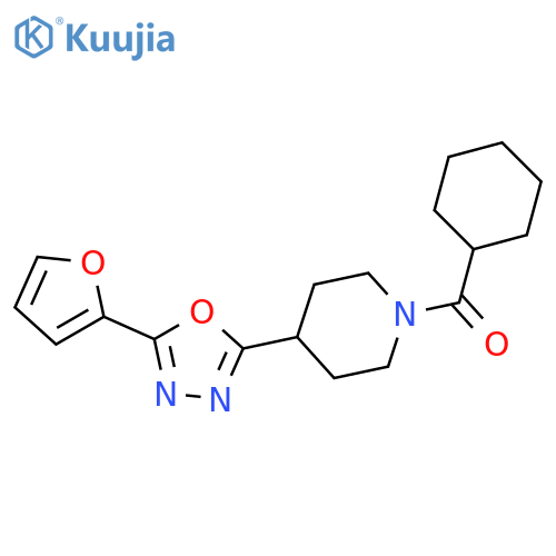 1-cyclohexanecarbonyl-4-5-(furan-2-yl)-1,3,4-oxadiazol-2-ylpiperidine structure