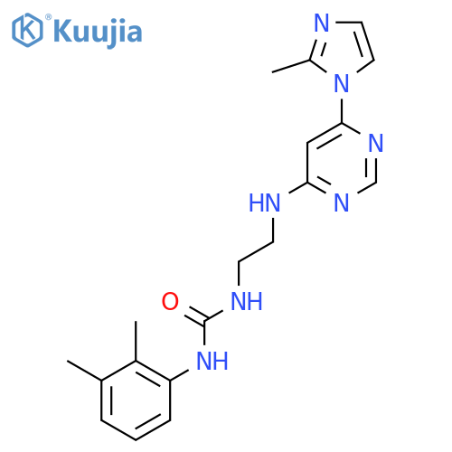 1-(2,3-dimethylphenyl)-3-(2-{6-(2-methyl-1H-imidazol-1-yl)pyrimidin-4-ylamino}ethyl)urea structure