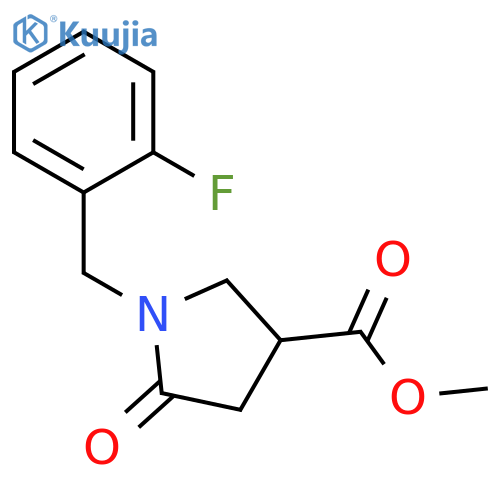 methyl 1-[(2-fluorophenyl)methyl]-5-oxopyrrolidine-3-carboxylate structure