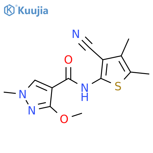 N-(3-cyano-4,5-dimethylthiophen-2-yl)-3-methoxy-1-methyl-1H-pyrazole-4-carboxamide structure