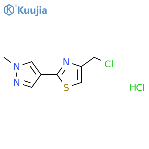 4-(chloromethyl)-2-(1-methyl-1H-pyrazol-4-yl)-1,3-thiazole hydrochloride structure