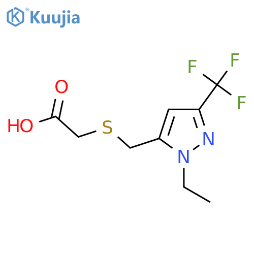 2-(((1-Ethyl-3-(trifluoromethyl)-1H-pyrazol-5-yl)methyl)thio)acetic acid structure
