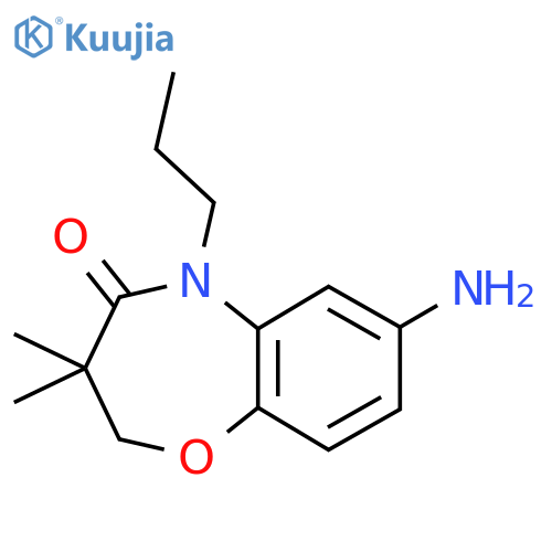 7-amino-3,3-dimethyl-5-propyl-2,3,4,5-tetrahydro-1,5-benzoxazepin-4-one structure