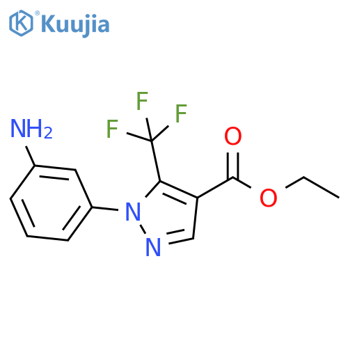 ethyl 1-(3-aminophenyl)-5-(trifluoromethyl)-1H-pyrazole-4-carboxylate structure