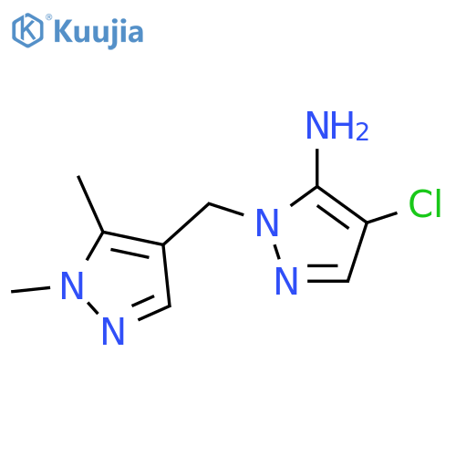 4-chloro-1-[(1,5-dimethyl-1H-pyrazol-4-yl)methyl]-1H-pyrazol-5-amine structure