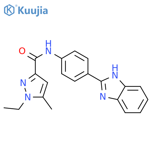 N-[4-(1H-1,3-benzodiazol-2-yl)phenyl]-1-ethyl-5-methyl-1H-pyrazole-3-carboxamide structure