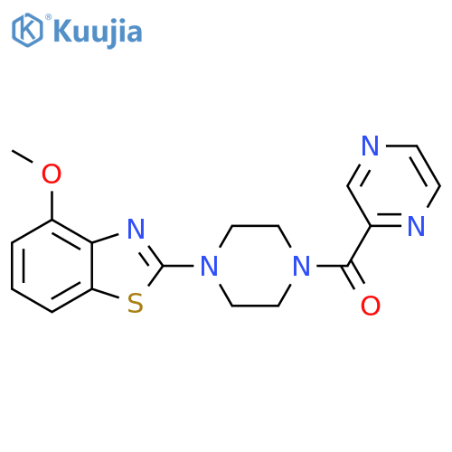 4-methoxy-2-[4-(pyrazine-2-carbonyl)piperazin-1-yl]-1,3-benzothiazole structure