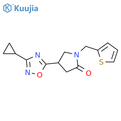 4-(3-cyclopropyl-1,2,4-oxadiazol-5-yl)-1-(thiophen-2-yl)methylpyrrolidin-2-one structure