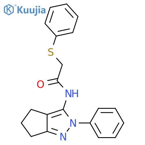 N-{2-phenyl-2H,4H,5H,6H-cyclopentacpyrazol-3-yl}-2-(phenylsulfanyl)acetamide structure