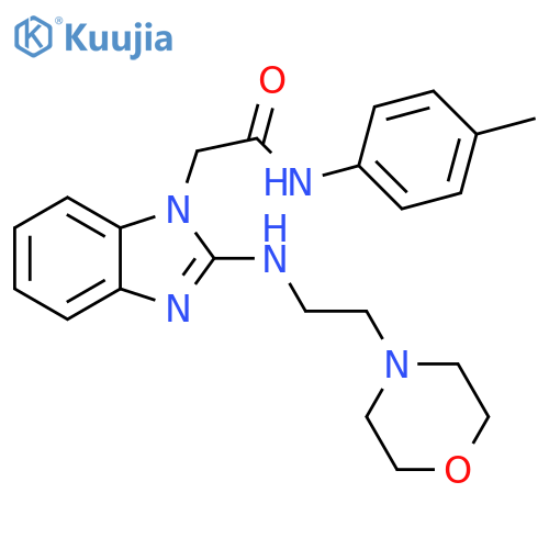 N-(4-methylphenyl)-2-(2-{[2-(morpholin-4-yl)ethyl]amino}-1H-1,3-benzodiazol-1-yl)acetamide structure