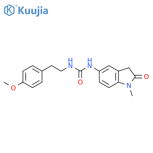 1-2-(4-methoxyphenyl)ethyl-3-(1-methyl-2-oxo-2,3-dihydro-1H-indol-5-yl)urea structure