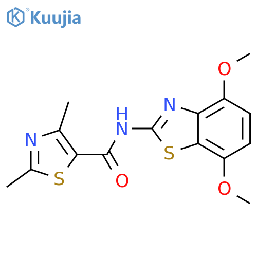 N-(4,7-dimethoxy-1,3-benzothiazol-2-yl)-2,4-dimethyl-1,3-thiazole-5-carboxamide structure