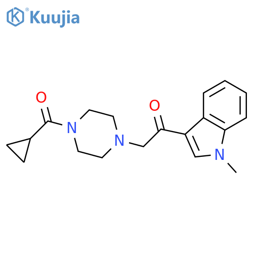 1-(4-cyclopropanecarbonylpiperazin-1-yl)-2-(1-methyl-1H-indol-3-yl)ethan-1-one structure
