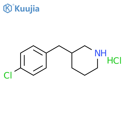 3-[(4-chlorophenyl)methyl]piperidine hydrochloride structure