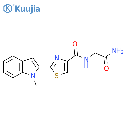 2-{2-(1-methyl-1H-indol-2-yl)-1,3-thiazol-4-ylformamido}acetamide structure