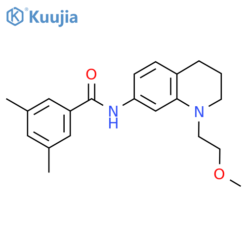 N-1-(2-methoxyethyl)-1,2,3,4-tetrahydroquinolin-7-yl-3,5-dimethylbenzamide structure