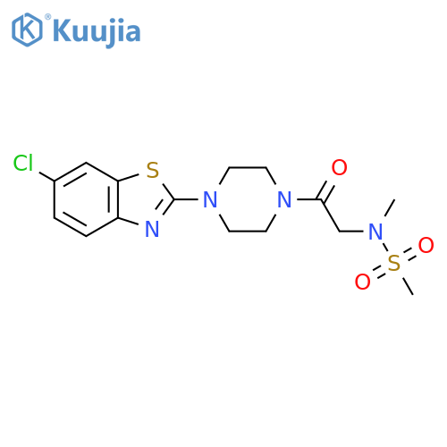 N-{2-[4-(6-chloro-1,3-benzothiazol-2-yl)piperazin-1-yl]-2-oxoethyl}-N-methylmethanesulfonamide structure
