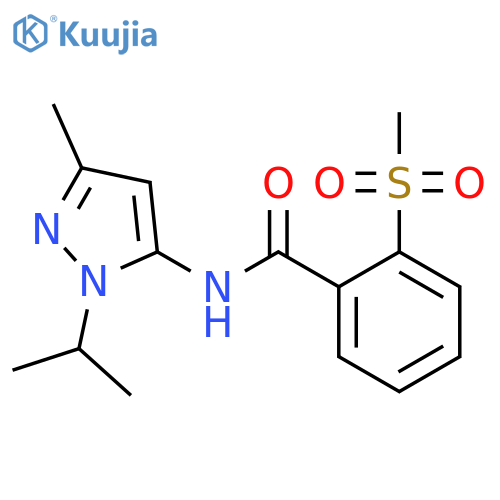 2-methanesulfonyl-N-3-methyl-1-(propan-2-yl)-1H-pyrazol-5-ylbenzamide structure
