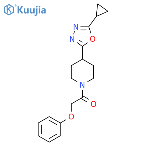 1-4-(5-cyclopropyl-1,3,4-oxadiazol-2-yl)piperidin-1-yl-2-phenoxyethan-1-one structure