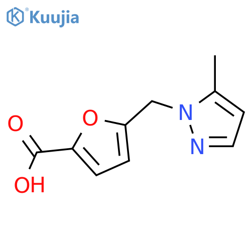 5-[(5-Methyl-1H-pyrazol-1-yl)methyl]-2-furoic acid structure