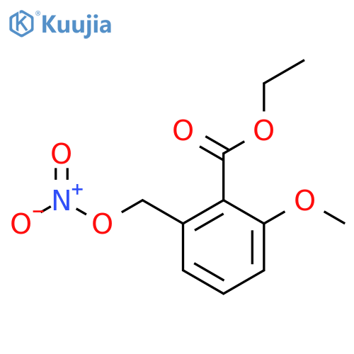 2-Methoxy-6-nitrooxymethyl-benzoic acid ethyl ester structure