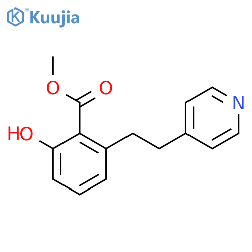 2-Hydroxy-6-(2-pyridin-4-yl-ethyl)-benzoic acid methyl ester structure