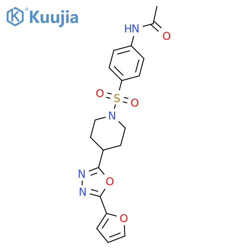 N-4-({4-5-(furan-2-yl)-1,3,4-oxadiazol-2-ylpiperidin-1-yl}sulfonyl)phenylacetamide structure