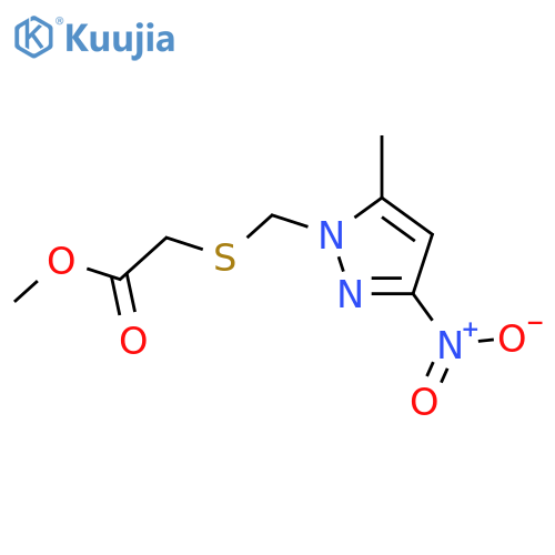 methyl {[(5-methyl-3-nitro-1H-pyrazol-1-yl)methyl]sulfanyl}acetate structure