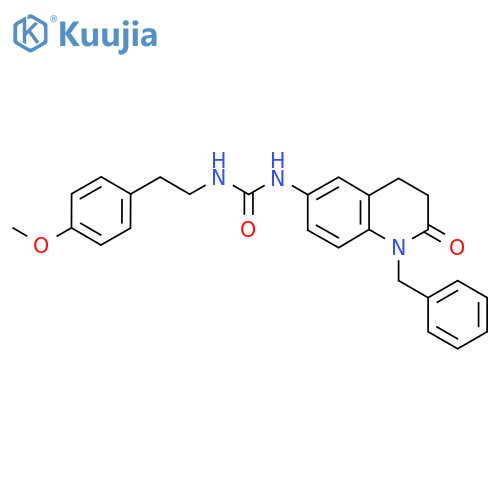 3-(1-benzyl-2-oxo-1,2,3,4-tetrahydroquinolin-6-yl)-1-2-(4-methoxyphenyl)ethylurea structure