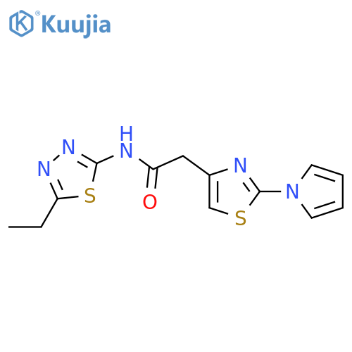 N-(5-ethyl-1,3,4-thiadiazol-2-yl)-2-2-(1H-pyrrol-1-yl)-1,3-thiazol-4-ylacetamide structure