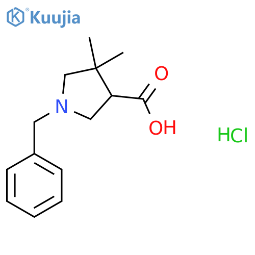 1-Benzyl-4,4-dimethylpyrrolidine-3-carboxylic acid hydrochloride structure