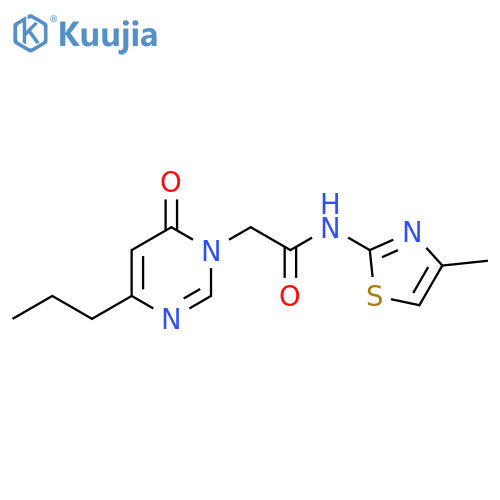 N-(4-methyl-1,3-thiazol-2-yl)-2-(6-oxo-4-propyl-1,6-dihydropyrimidin-1-yl)acetamide structure
