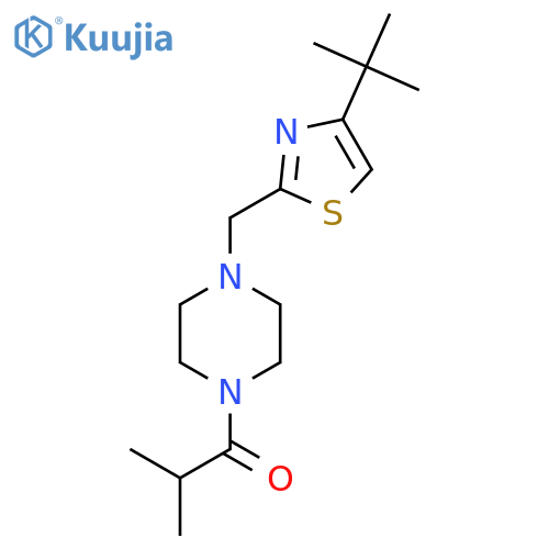 1-{4-(4-tert-butyl-1,3-thiazol-2-yl)methylpiperazin-1-yl}-2-methylpropan-1-one structure