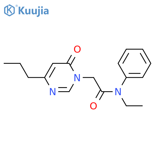 N-ethyl-2-(6-oxo-4-propyl-1,6-dihydropyrimidin-1-yl)-N-phenylacetamide structure