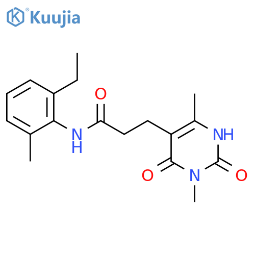 3-(3,6-dimethyl-2,4-dioxo-1,2,3,4-tetrahydropyrimidin-5-yl)-N-(2-ethyl-6-methylphenyl)propanamide structure