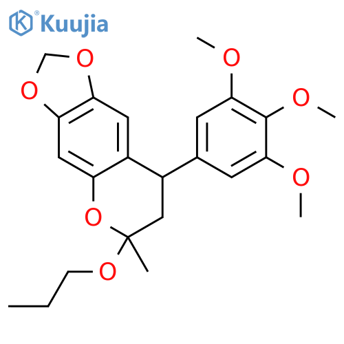 6H-1,3-Dioxolo[4,5-g][1]benzopyran,7,8-dihydro-6-methyl-6-propoxy-8-(3,4,5-trimethoxyphenyl)- structure