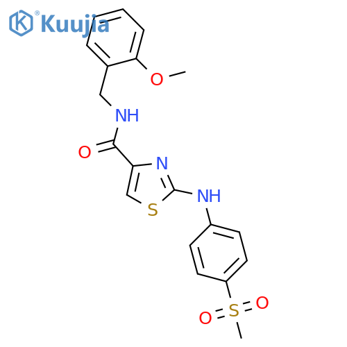 2-(4-methanesulfonylphenyl)amino-N-(2-methoxyphenyl)methyl-1,3-thiazole-4-carboxamide structure
