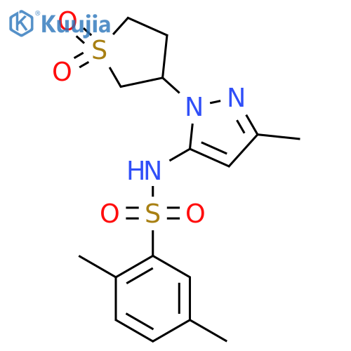 N-1-(1,1-dioxo-1lambda6-thiolan-3-yl)-3-methyl-1H-pyrazol-5-yl-2,5-dimethylbenzene-1-sulfonamide structure