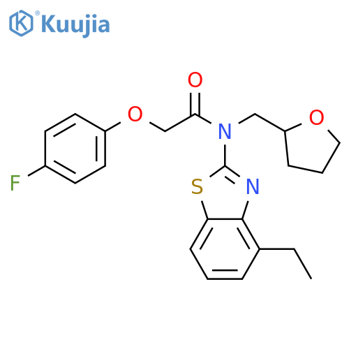 N-(4-ethyl-1,3-benzothiazol-2-yl)-2-(4-fluorophenoxy)-N-[(oxolan-2-yl)methyl]acetamide structure