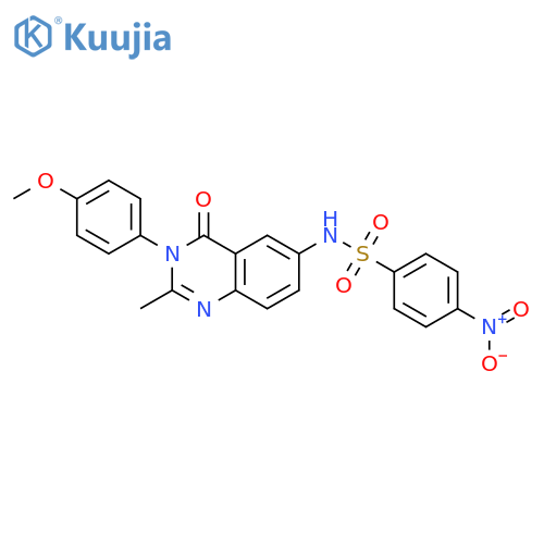 N-[3-(4-methoxyphenyl)-2-methyl-4-oxo-3,4-dihydroquinazolin-6-yl]-4-nitrobenzene-1-sulfonamide structure