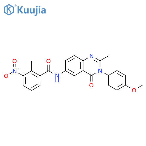 N-3-(4-methoxyphenyl)-2-methyl-4-oxo-3,4-dihydroquinazolin-6-yl-2-methyl-3-nitrobenzamide structure