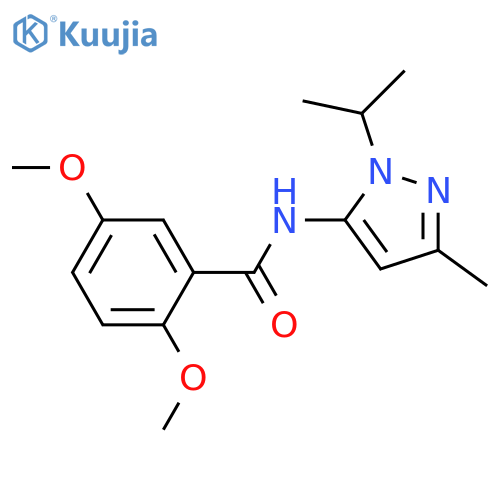 2,5-dimethoxy-N-[3-methyl-1-(propan-2-yl)-1H-pyrazol-5-yl]benzamide structure