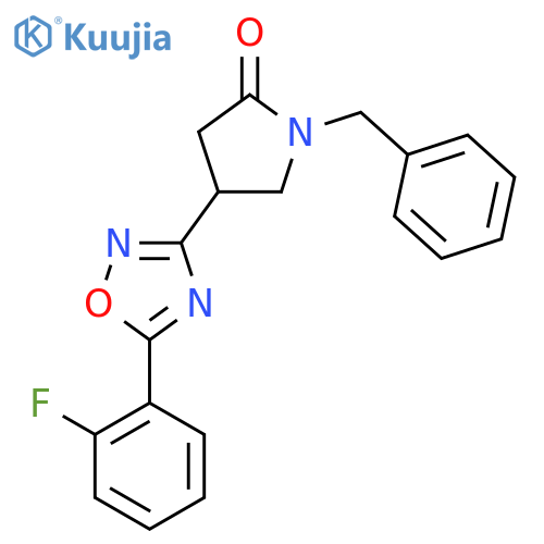 1-benzyl-4-5-(2-fluorophenyl)-1,2,4-oxadiazol-3-ylpyrrolidin-2-one structure