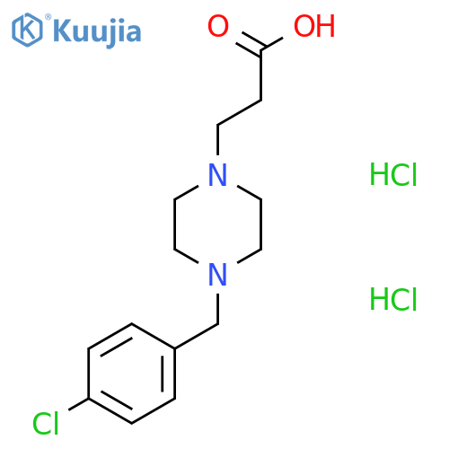 3-[4-[(4-chlorophenyl)methyl]piperazin-1-yl]propanoic acid;dihydrochloride structure