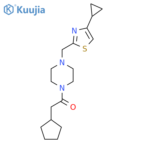 2-cyclopentyl-1-{4-(4-cyclopropyl-1,3-thiazol-2-yl)methylpiperazin-1-yl}ethan-1-one structure