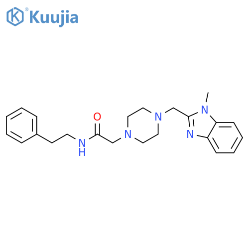2-{4-(1-methyl-1H-1,3-benzodiazol-2-yl)methylpiperazin-1-yl}-N-(2-phenylethyl)acetamide structure