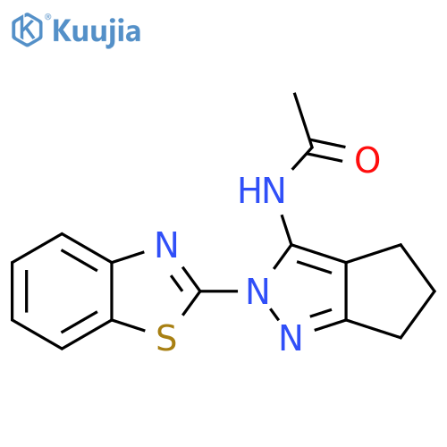 N-2-(1,3-benzothiazol-2-yl)-2H,4H,5H,6H-cyclopentacpyrazol-3-ylacetamide structure