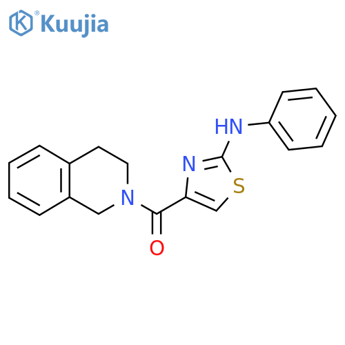 N-phenyl-4-(1,2,3,4-tetrahydroisoquinoline-2-carbonyl)-1,3-thiazol-2-amine structure