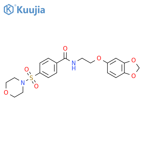 N-2-(2H-1,3-benzodioxol-5-yloxy)ethyl-4-(morpholine-4-sulfonyl)benzamide structure