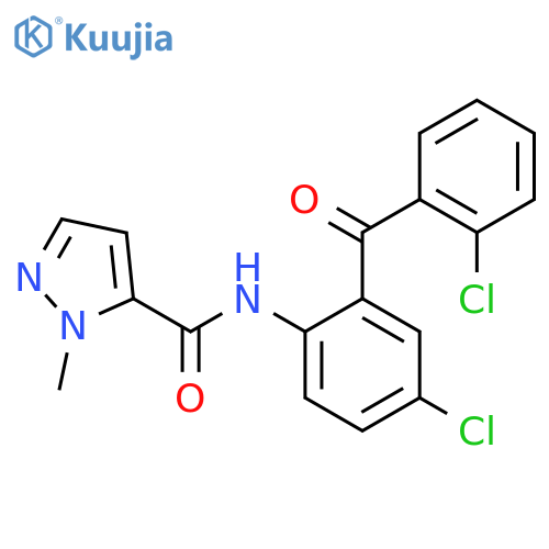 N-4-chloro-2-(2-chlorobenzoyl)phenyl-1-methyl-1H-pyrazole-5-carboxamide structure